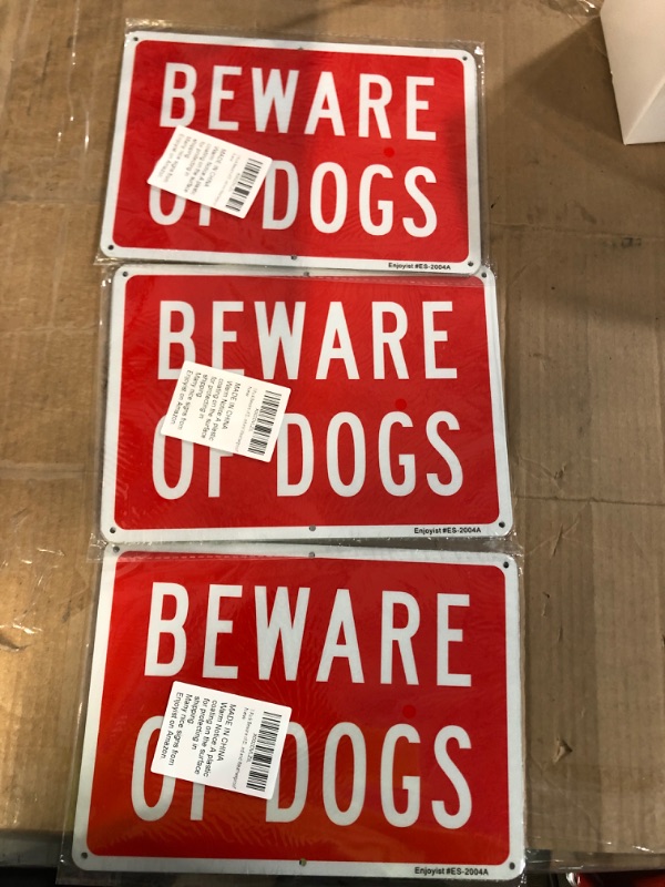 Photo 1 of Beware of dogs sign - 3 pack 