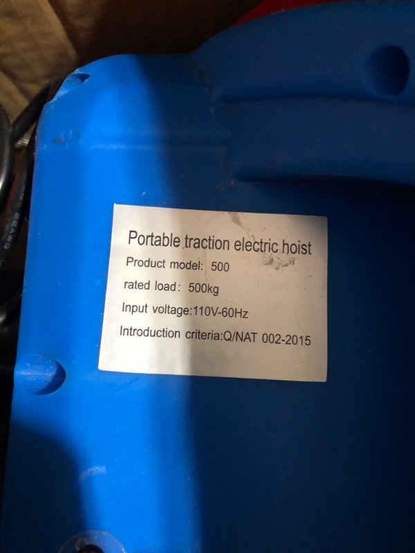 Photo 5 of ***USED*** ANBULL Electric Hoist Winch 1100LBS, 110Volt Electric Winch with Wireless Remote Control and  Emergency Stop Switch, Wire Length 7.6M