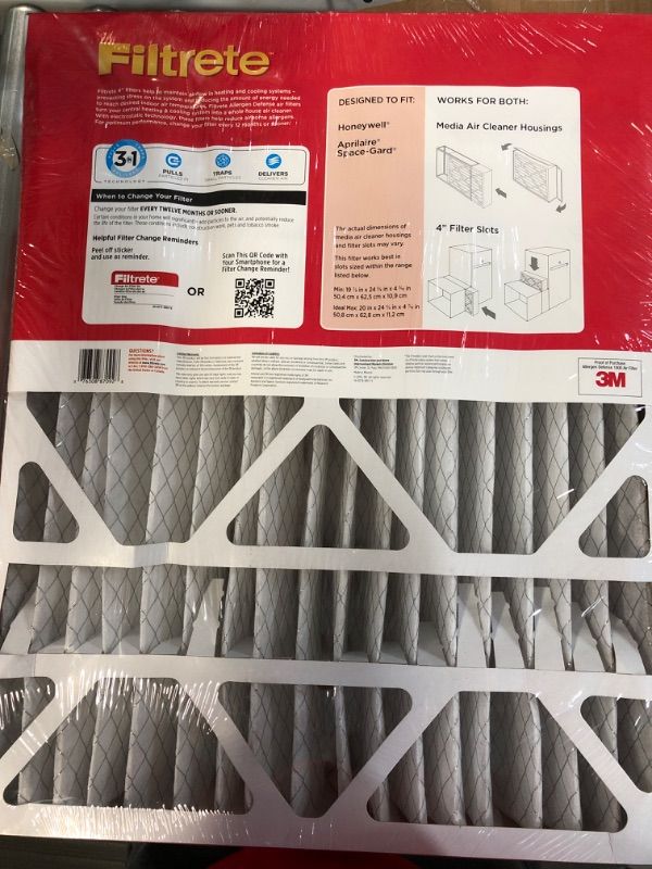 Photo 3 of **SLIGHTLY BENT OUT OF SHAPE**  3M COMPANY NADP03-4IN-4 Ultra Allergen Filter, 1 Count (Pack of 1)