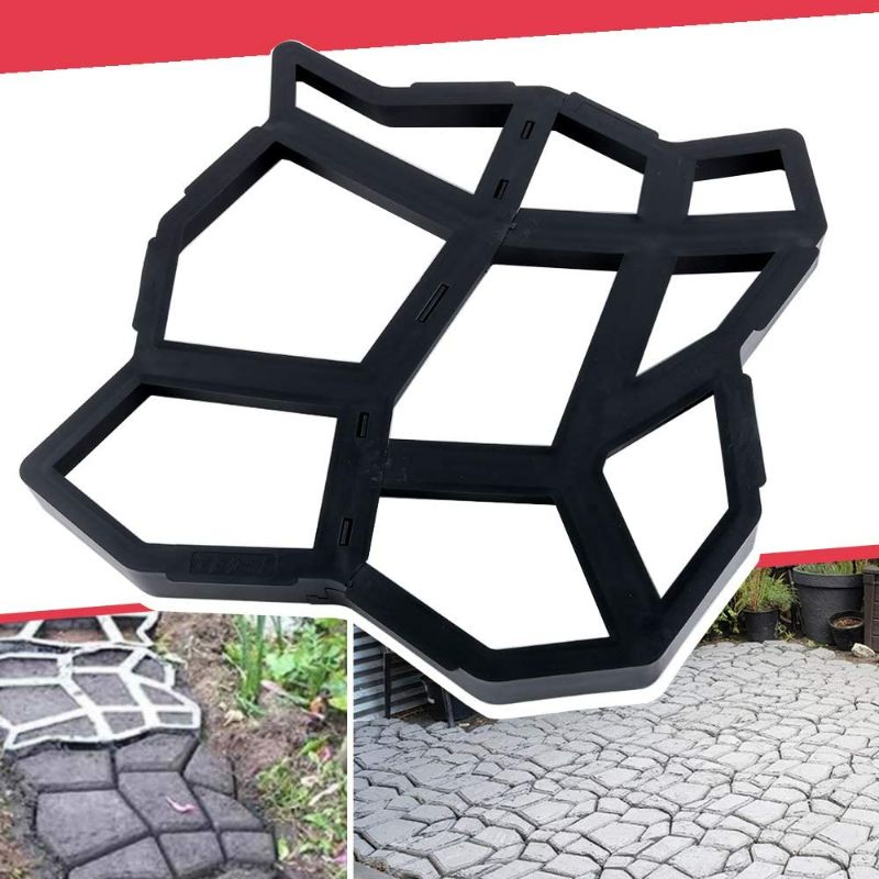 Photo 1 of 17"x17"x1.6" Walk Maker Reusable Concrete Path Maker Molds Pathmate Stone Molding Stepping Stone Paver Yard Patio Lawn Garden DIY Walkway Pavement Paving Moulds (Irregular)