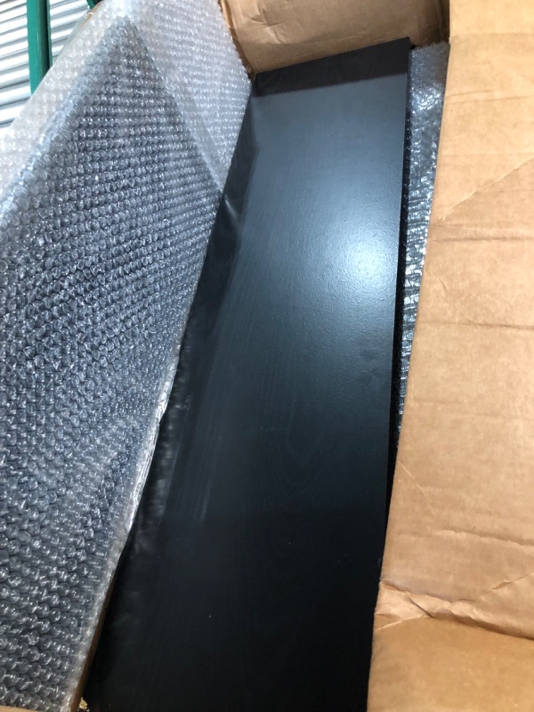 Photo 1 of **TWO BRAND NEW/ ONE USED/ CORNER DAMAGE*** Rubbermaid Shelf, 2-Foot by 10-inch, Black Oak 3 PACK.