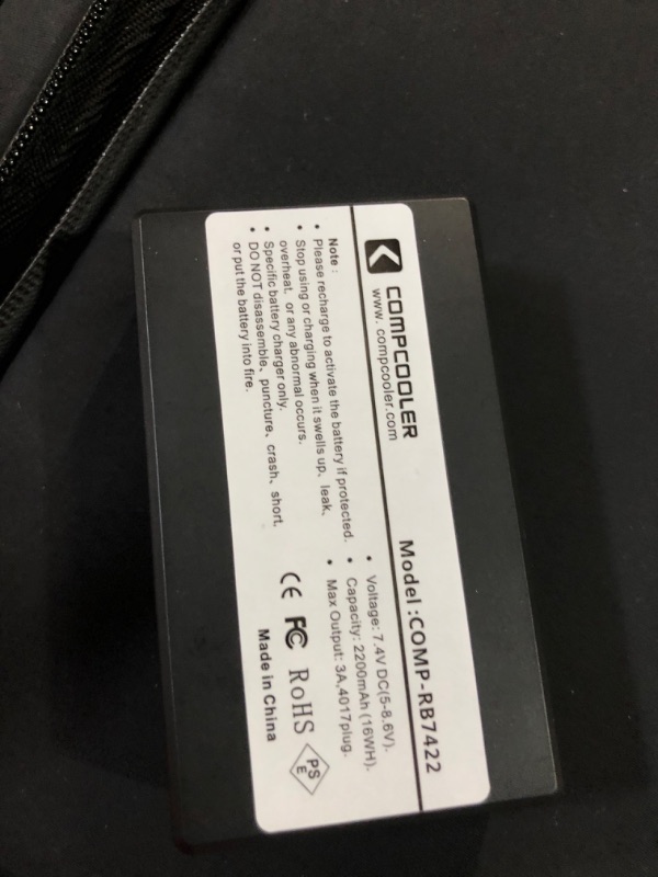 Photo 12 of **BATTERY DOES NOT HOLD CHARGE/SEE NOTES** COMPCOOLER Univest ICE Water Cooling System Self-Contained Univest Includes Tubing-Lined Vest and Integral Backpack with 3.0L Bladder and 7.4V Battery (M/L, Black)