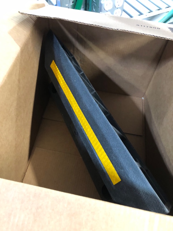 Photo 2 of **USED/SEE NOTES** Heavy Duty Packing Block Parking Target with Reflective Yellow Safety Stripes, Wheel Stop Stoppers,Size: 56×16×11cm