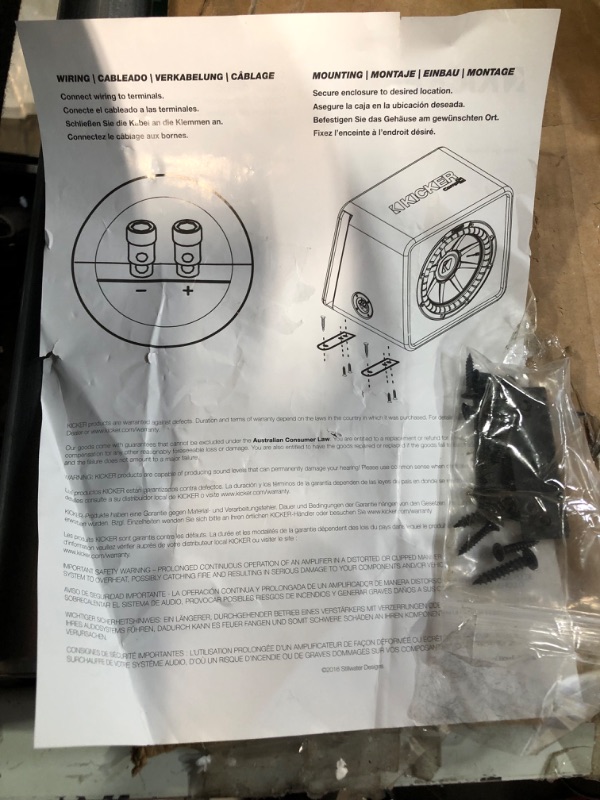 Photo 6 of Kicker 9-Inch CompC 2-Ohm Loaded Shallow Subwoofer Box Enclosure **SEE NOTES**