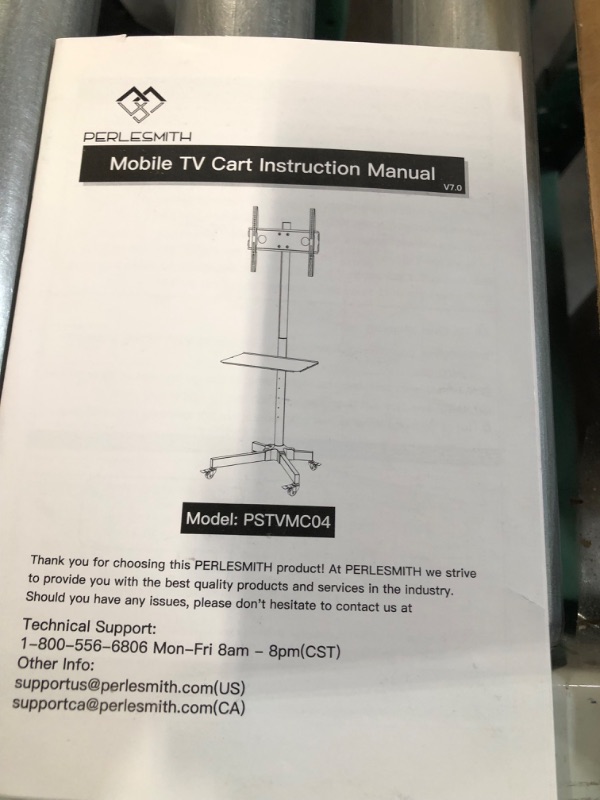 Photo 2 of Mobile TV Cart with Wheels for 23-60 Inch LCD LED OLED Flat Curved Screen Outdoor TVs Height Adjustable Shelf Trolley Floor Stand Holds up to 55lbs 