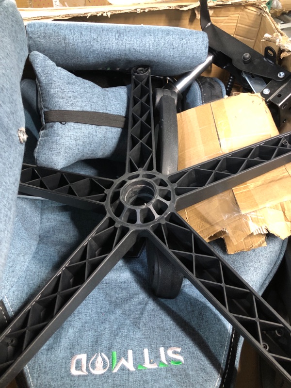 Photo 1 of SITMOD Gaming Chair with Footrest-Computer Ergonomic Video Game Chair-Backrest and Seat Height Adjustable Swivel Task Chair for Adults with Headrest and Lumbar Support(Blue)-Fabric