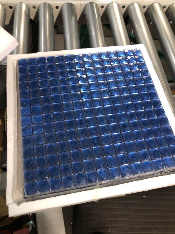 Photo 1 of **BLUE NOT SILVER**Aimayz 13 Faces Mirror Crystal Diamond Glass Tile Mosaic Sapphire Blue