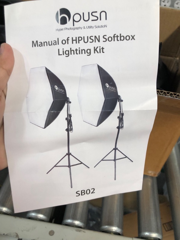 Photo 2 of HPUSN Softbox Photography Lighting Kit 30"X30" Professional Continuous Lighting System Photo Studio Equipment with 2pcs E27 Socket 5400K Bulbs