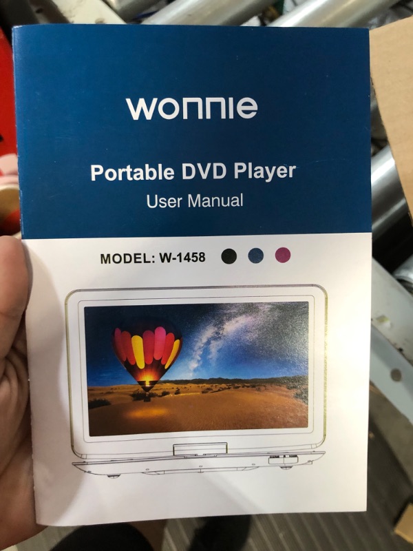 Photo 3 of **USED**WONNIE 17.9" Portable DVD/CD Player with 15.4" Large Swivel HD Screen, 6 Hours 5000mAH Rechargeable Battery PURPLE