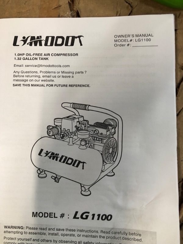 Photo 5 of (PERFECT CONDTION) Limodot 1 HP Portable Oil-Free Air Compressor