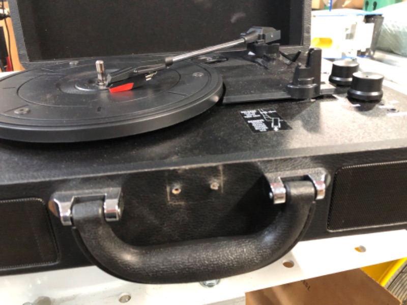 Photo 4 of ***PARTS ONLY***Victrola Vintage 3-Speed Bluetooth Portable Suitcase Record Player, BLACK