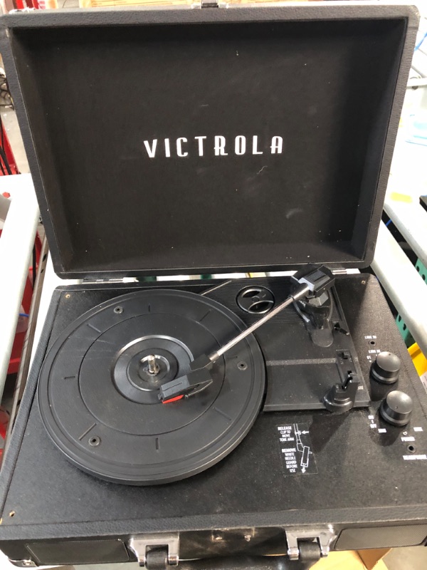 Photo 2 of ***PARTS ONLY***Victrola Vintage 3-Speed Bluetooth Portable Suitcase Record Player, BLACK