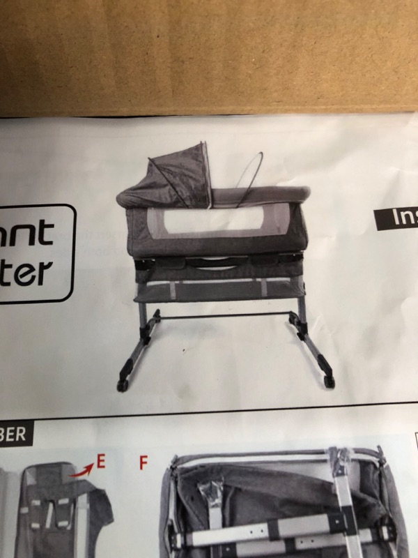 Photo 4 of Infant Master 3 in 1 Baby Bassinet Bedside Sleeper, Grey