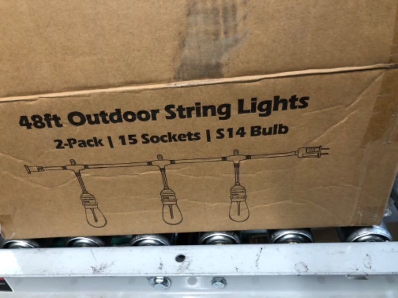 Photo 4 of Aialun 96FT LED Outdoor String Lights,Shatterproof Patio Backyard, Upgrade 2200K Warm Light Ambience,?48FT*2?