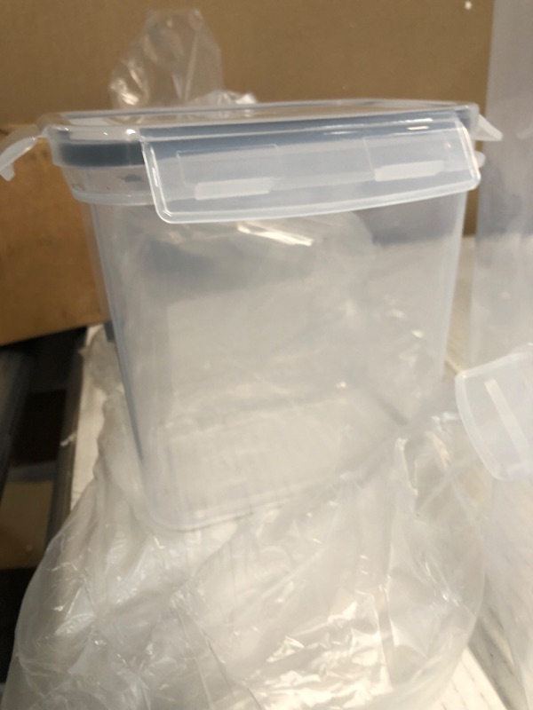 Photo 1 of LocknLock Easy Essentials Food Storage Bin Set for Pasta, Flour, Sugar/Airtight Container Lids/BPA-Free/Dishwasher Safe, 8 Piece - Clear