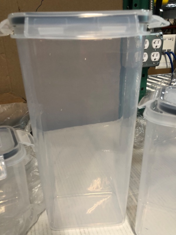 Photo 1 of LocknLock Easy Essentials Food Storage Bin Set for Pasta, Flour, Sugar/Airtight Container Lids/BPA-Free/Dishwasher Safe, 8 Piece - Clear