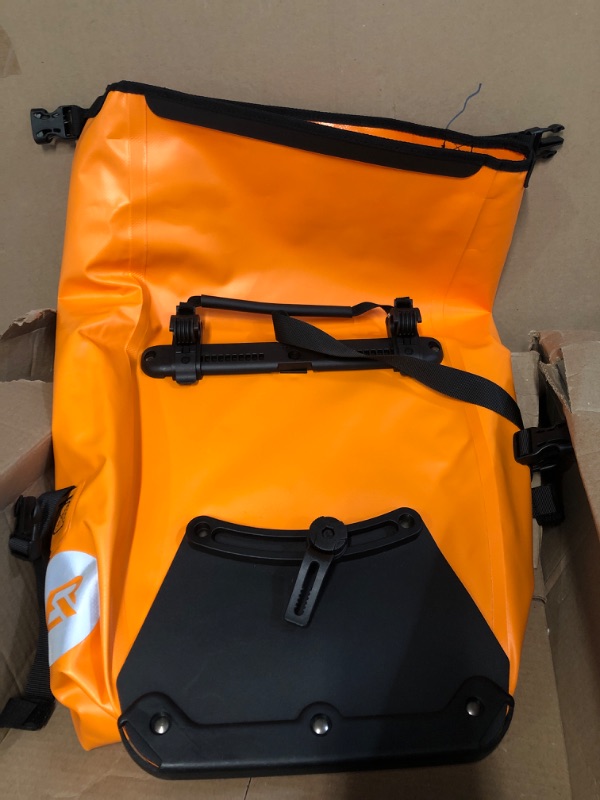 Photo 4 of ROCKBROS Bike Panniers Waterproof Bike Rear Rack Bag Max 30L Large Capacity Bike Rear Panniers for Cycling Traveling Commuting Orange*1