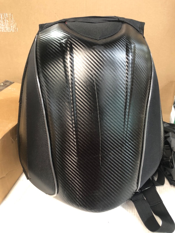 Photo 5 of Motorcycle Backpack Waterproof Bag Men - Hard Shell Backpack Carbon Fiber Motorbike Helmet Backpack Waterproof Large Bag