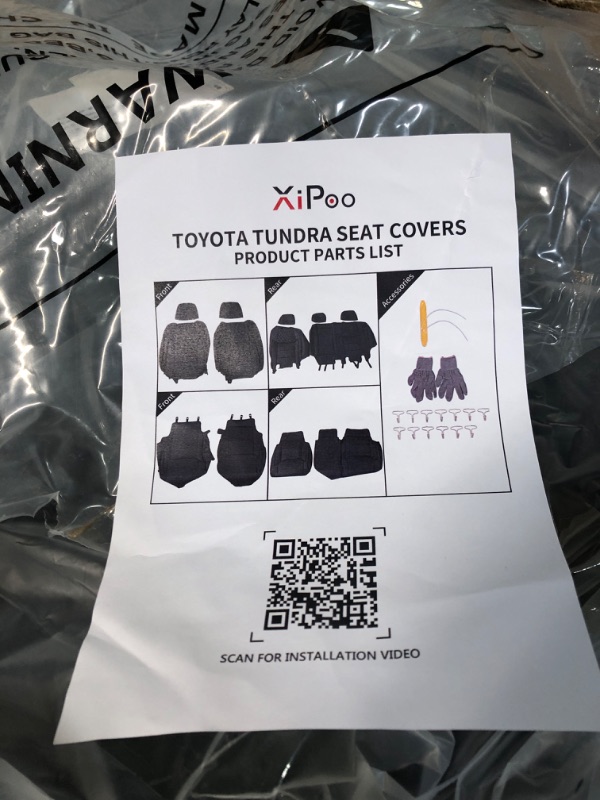 Photo 1 of Xipoo Fit 2014-2021 Toyota Tundra Crewmax Seat Covers PU Leather Car Seat Covers (Black)