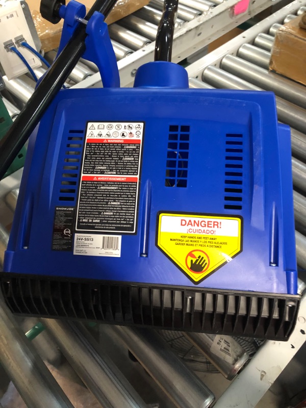 Photo 2 of **BATTERY IS MISSING AND ITS USED**
Snow Joe 24V-SS13 24-Volt iON+ 13-Inch 4-Ah Cordless Snow Shovel, Blue & iON+ System Compatible 24VBAT EcoSharp