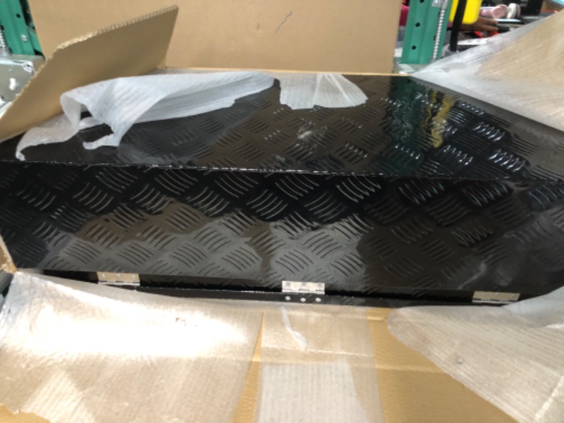 Photo 1 of 39"X16.5"X12"Black Heavy Duty 5 Bar Tread Aluminum Trailer Tongue Box Pick Up Truck Tool Box Storage Organizer w/Lock & Keys
