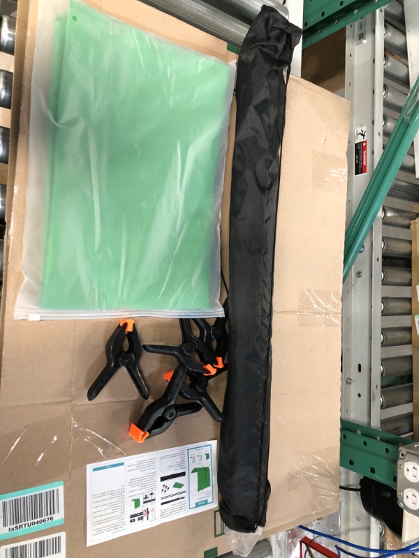 Photo 1 of JEBUTU 5X6.5ft Green Screen Backdrop with Stand Kit
