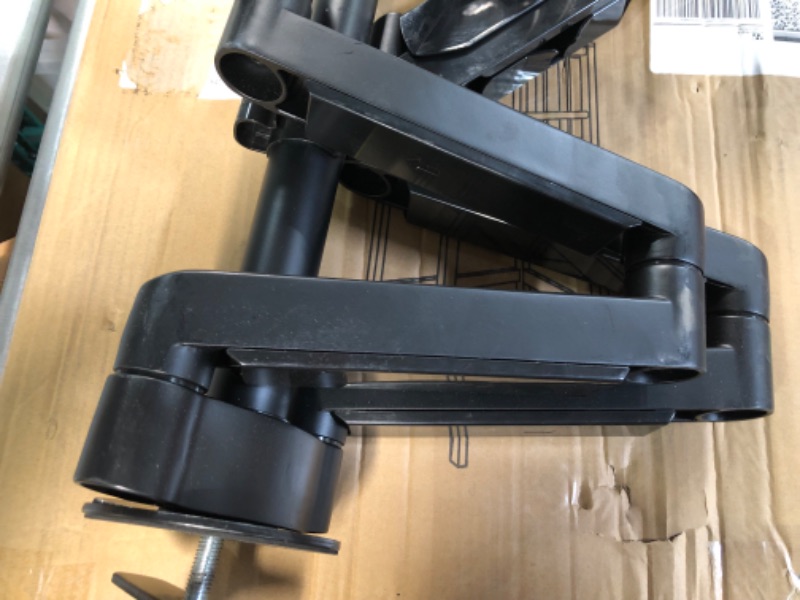 Photo 1 of Aluminum Triple Monitor Stand, Full Motion Adjustable Triple Monitor Mount with Gas Spring Arm, Swivel VESA Mount with C Clamp for 3 LCD Computer Monitors up to 25 inch