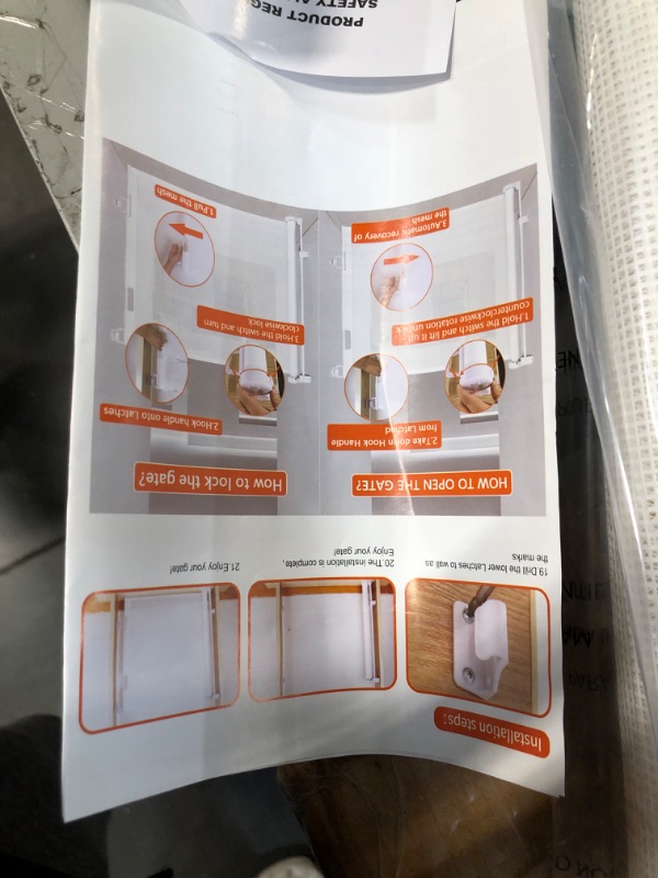 Photo 4 of 120 Inch Extra Wide Baby Gate for Large Openings - White