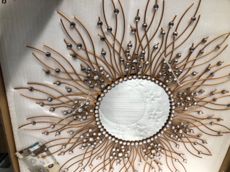 Photo 2 of Decorative Starburst Mirror,Metal Wall Mirror,Wall Hanging Mirror in Sunburst Shape