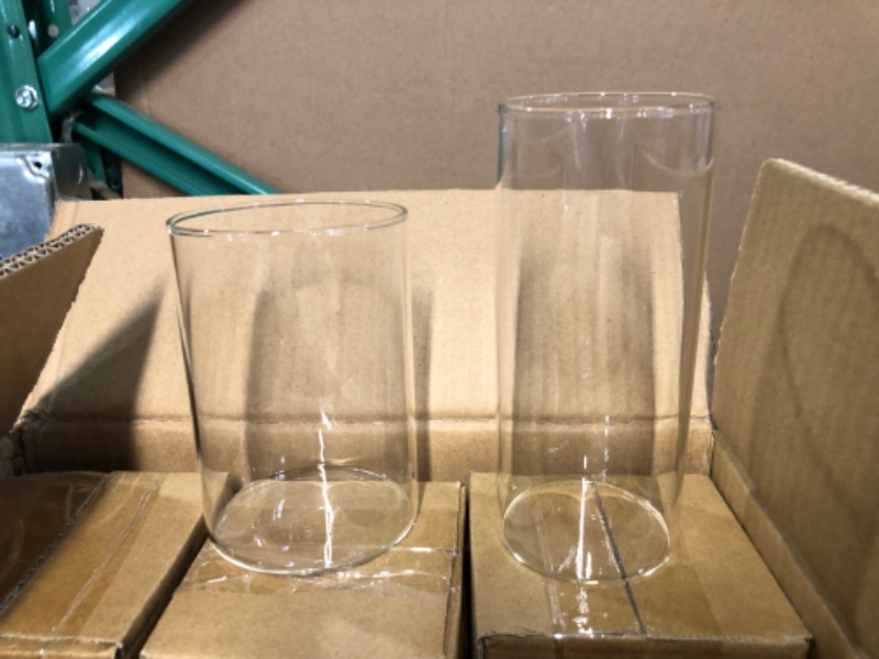 Photo 2 of **STOCK IMAGE FOR SAMPLE ONLY** SEE PHOTOS
Glass Cylinder Candle Holders Table Flowers Wedding Tall Clear Vases Home Decoration Party Event 3" x 4.5" & 3" x 6" (SET OF 2)
