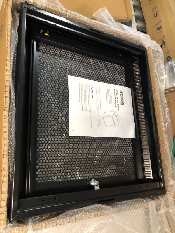 Photo 2 of Tedgetal 9U Wall Mount Mesh Door Cabinet Bundle with 1U Vented Cantilever Shelf