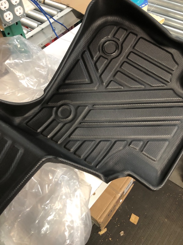 Photo 3 of OEDRO Floor Mats Compatible for 2017-2022 Tesla Model 3, Unique Black TPE All-Weather Guard Includes 1st and 2nd Row: Front, Rear, Full Set 