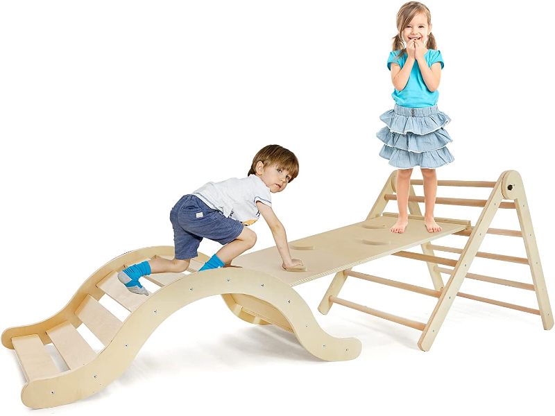 Photo 1 of bbgroundgrm Beech Pikler Triangle Set Climber 5 in 1