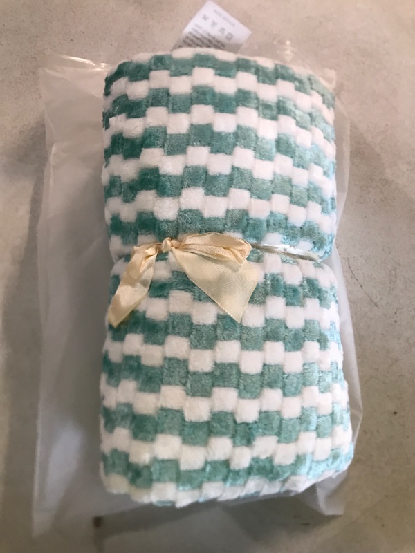 Photo 1 of Baby Blanket white and teal Unknown size 