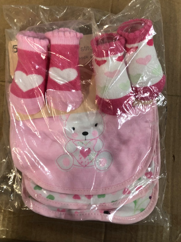 Photo 1 of Buttons and Stitches bib and sock set - 0-6 months