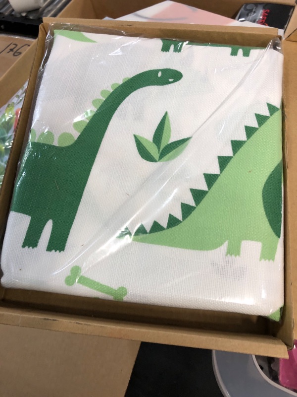 Photo 2 of **SEE NOTES** Amazon Basics Dino Friends Microfiber Bathroom Shower Curtain 72 Inch