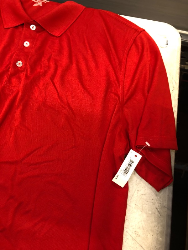 Photo 3 of Amazon Essentials Men's Regular-Fit Quick-Dry Golf Polo Shirt (Available in Big & Tall) Polyester Red X-Large