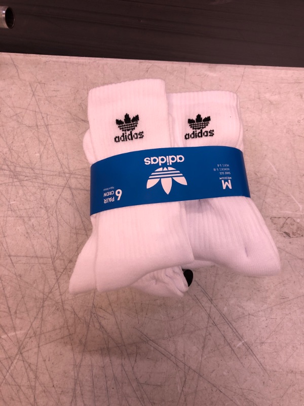 Photo 2 of adidas Originals Unisex Originals Trefoil 6-Pack Crew Medium White