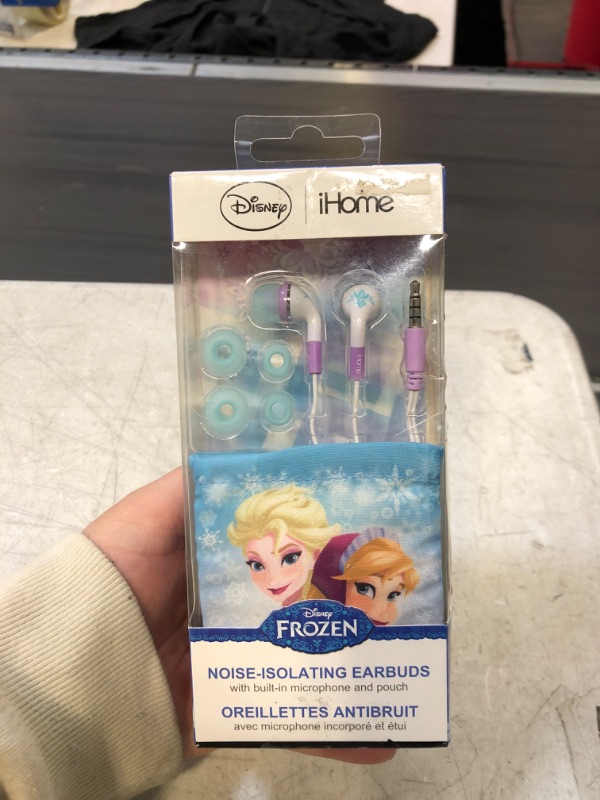 Photo 1 of iHOME Disney Frozen Noise-isolating EARBUDS W-MIC AND POUCH
