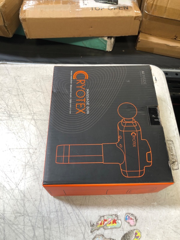 Photo 2 of Cryotex Massage Gun Back and Neck Deep Tissue Handheld Percussion Massager Six Different Heads for Different Muscle Groups 30 Speed Levels (Gray)-