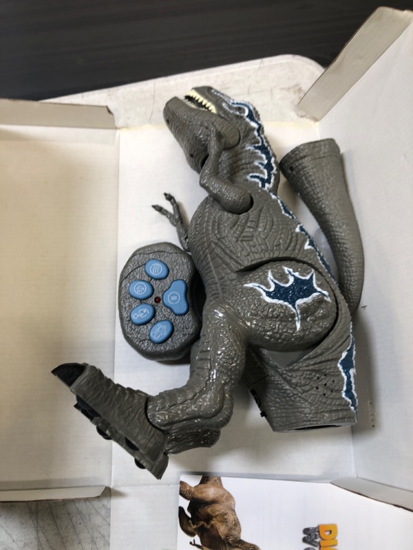 Photo 1 of FANURY Remote Control Dinosaur Toys for 3-12 Year Old Boys Girls, LED Light Up Walking and Roaring Realistic T-Rex Dinosaur Toy with Glowing Eyes Projection Spray Function for Kids Gifts Age 3+ 2.4G Gray T-Rex  (NEEDS BATTERIES)