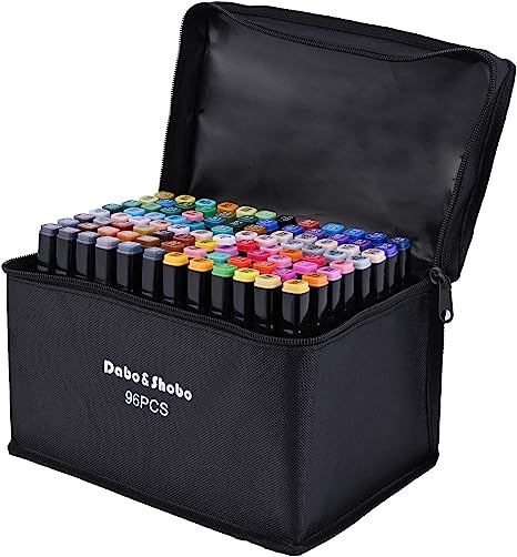 Photo 2 of Dabo&Shobo 96 Colors Alcohol Markers?drawing markers?Dual Tip Art Markers ?Fine & Chisel Coloring Marker?Chisel Coloring Markers for Kids Sketching Adult Coloring …