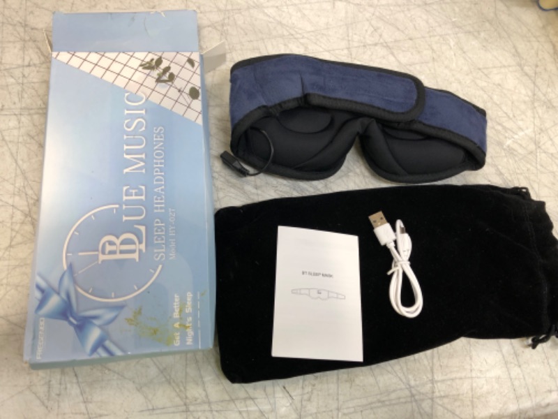 Photo 1 of Bluetooth Sleep Mask Sleep Headphones, 20-27 Adjustable Music 3D Eye Mask Bluetooth, FREGENBO Wireless Sleeping Headphones for Side Sleepers, Tech Cool Gadgets for Women Man, for Insomnia (Blue)