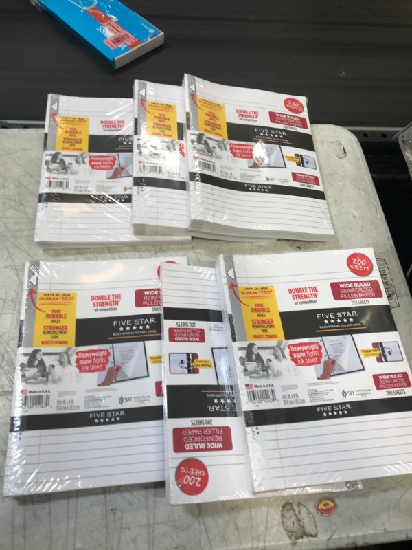 Photo 2 of Five Star 200ct Wide Ruled Filler Paper 6 PACK 