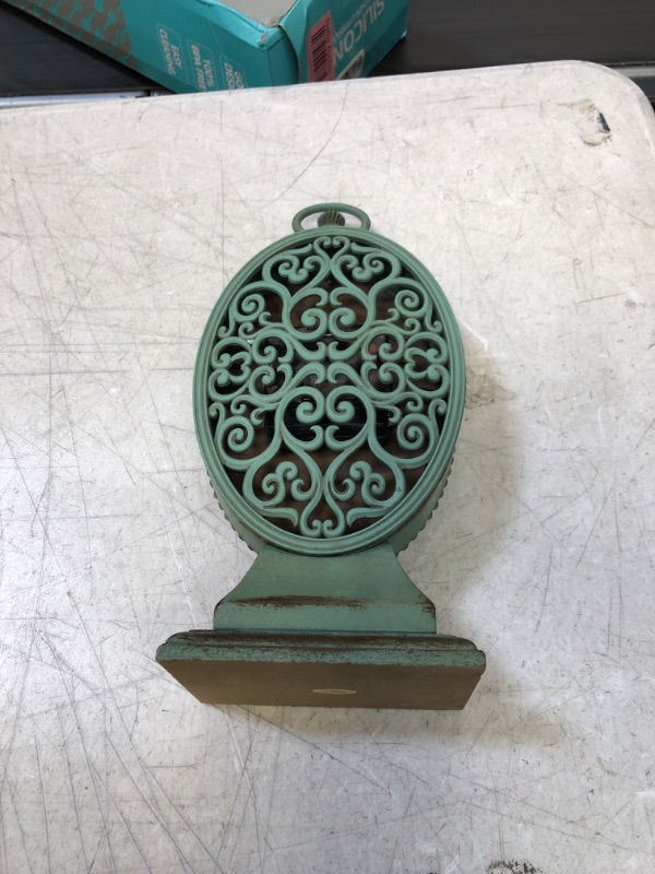 Photo 1 of NIKKY HOME Vintage Table Clock - Battery Operated Rustic Distressed Style - Shabby Chic Home Decor for Fireplace Mantel, Shelf, Desktop, Countertop - Green