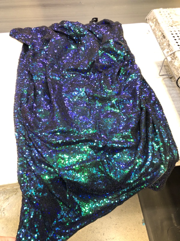 Photo 1 of GRACE KARIN Women's Sexy Sequin Sparkly Glitter Ruched Party Club Dress Spaghetti Straps Wrap V-Neck Bodycon Dress XX-Large Dark Green