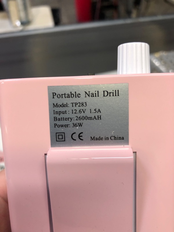 Photo 3 of 30000RPM Portable Nail Drill Machine, AZ GOGO Professional Rechargeable Electric Efile Nail Drill for Acrylic Nails, Manicure/Pedicure, Polishing, Cuticle - Salon or Home Use?Pink?