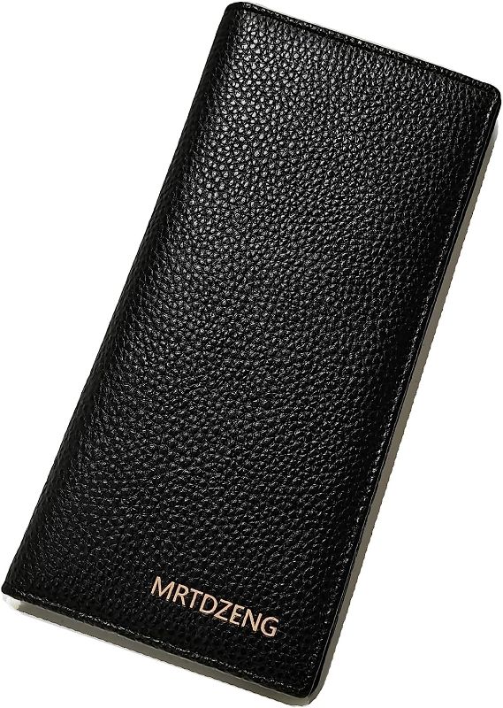 Photo 1 of MRTDZENG Men's Long Wallet Slim Bifold Genuine Leather Wallet Credit Card Holder RFID Blocking Protection
