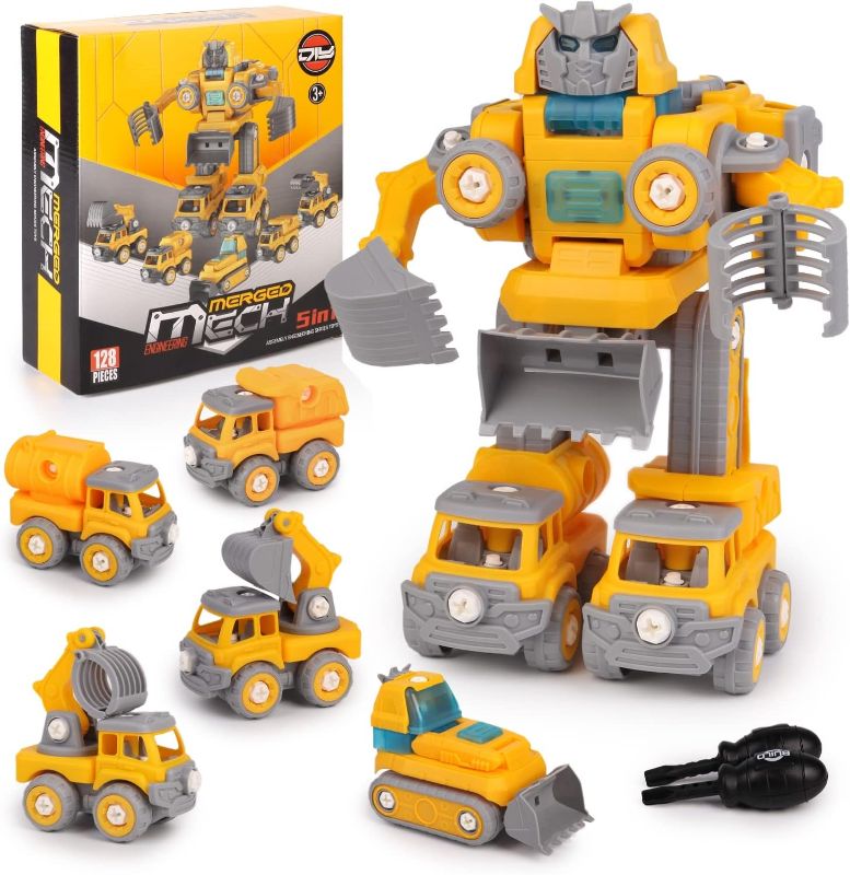 Photo 1 of Danvren Transform Robots, 5 in 1 Take Apart Toy Vehicles,Toys Car for 3 4 5 6 7 8 Year Old Boys, STEM Assemble Building Car Action Figures for Kids, Birthday for Boy Girls
