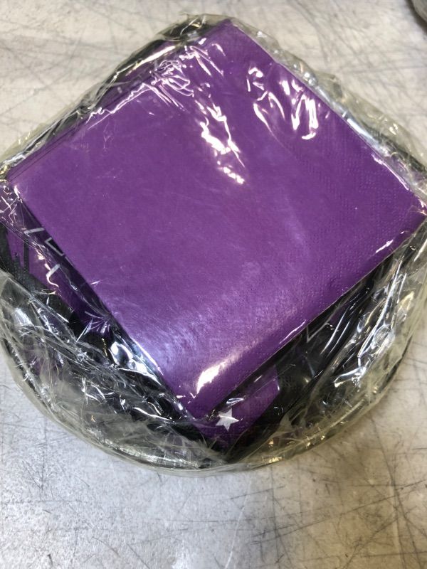 Photo 2 of 2023 Purple Graduation Plates and Napkins Set Party Supplies for 50 Guest- 200pcs Class of 2023 Grad Party Tableware kit Include Dinner Plates Dessert Plates Napkins for Congrat Grad Party Decorations